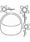 Coloriage corbeille de fleurs