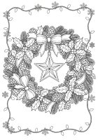 Coloriage couronne de noël illuminée