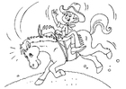 Coloriage cow-boy Ã  cheval