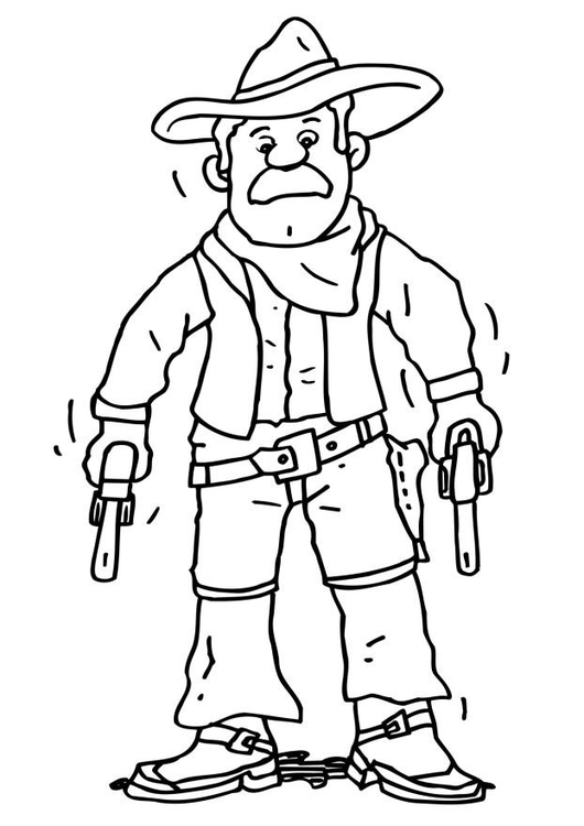 coloriage cowboy i6489