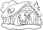 Coloriage crÃ¨che de NoÃ«l