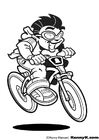 coloriage cycliste