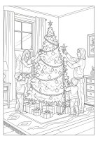 décorer le sapin de Noël en famille