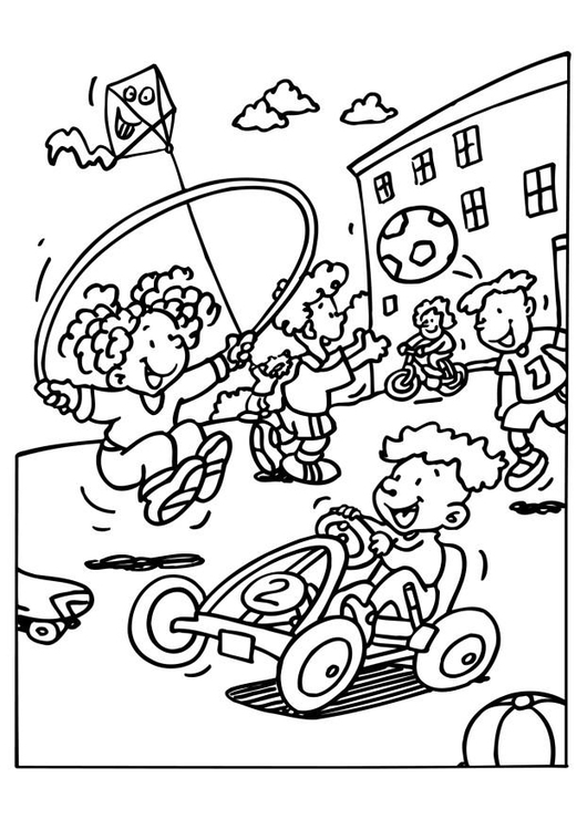 Coloriage dans la cours d'école  Coloriages Gratuits à Imprimer