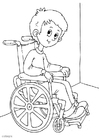 Coloriage dans un fauteuil roulant