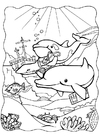 Coloriage dauphins