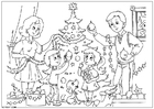 Coloriages décorer l'arbre de Noël