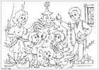 Coloriage dÃ©corer l'arbre de NoÃ«l
