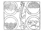coloriage Dieu et le 4 éléments