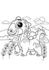 Coloriage dino sur le pouce