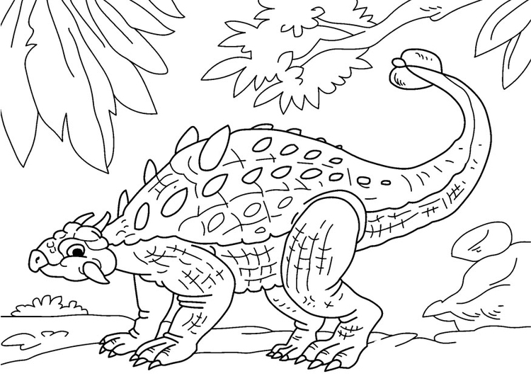 Coloriage dinosaure - ankylosaurus