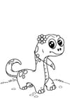 Coloriage dinosaure avec fleur