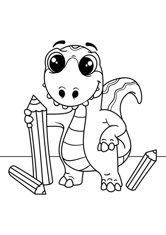 Coloriage dinosaure dessine