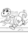 dinosaure fait du jogging