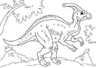 Coloriage dinosaure - parasaurolophus