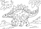 Coloriage dinosaure - stegosaurus