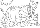 Coloriages dinosaure - triceratops