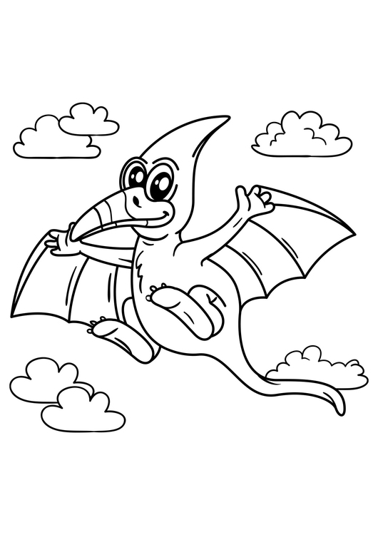 Coloriage dinosaure volant de ptÃ©ranodon