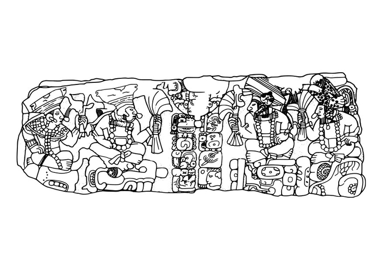 Coloriage dirigeants Mayas