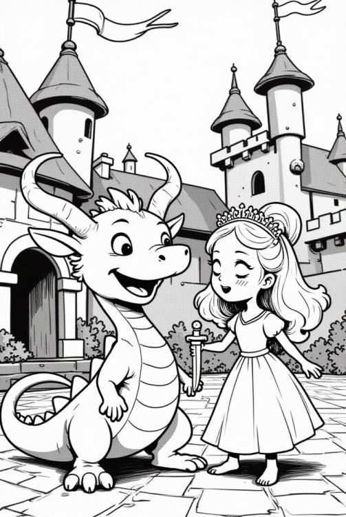 dragon avec princesse