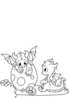 Coloriage dragons d&#39;oeuf