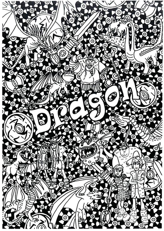 Coloriage dragons et vikings