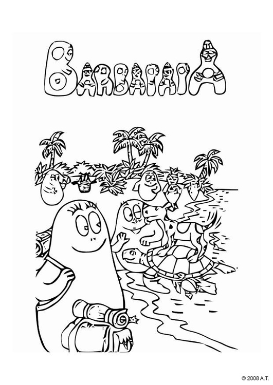 Coloriage ensemble en vacances