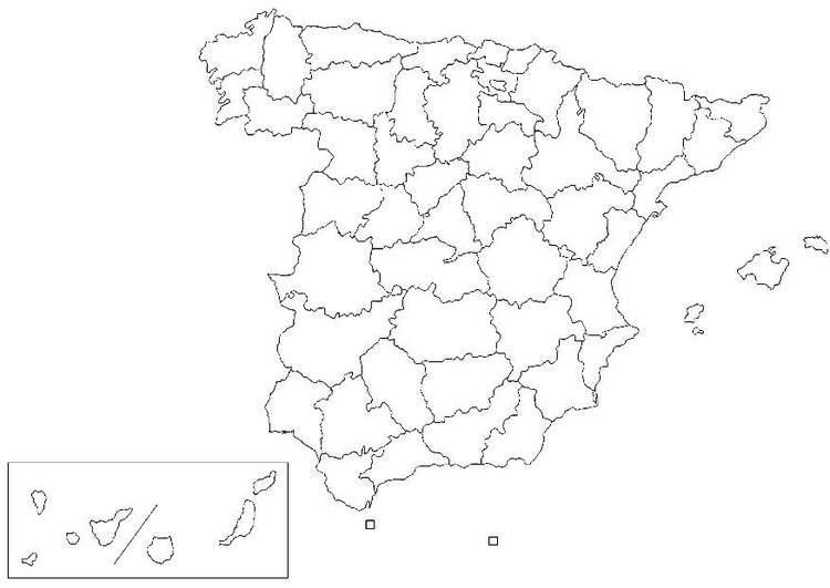 Coloriage Espagnes - provinces