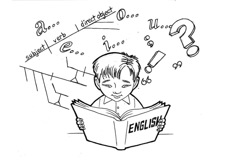 Coloriage Ã©tudier l'anglais