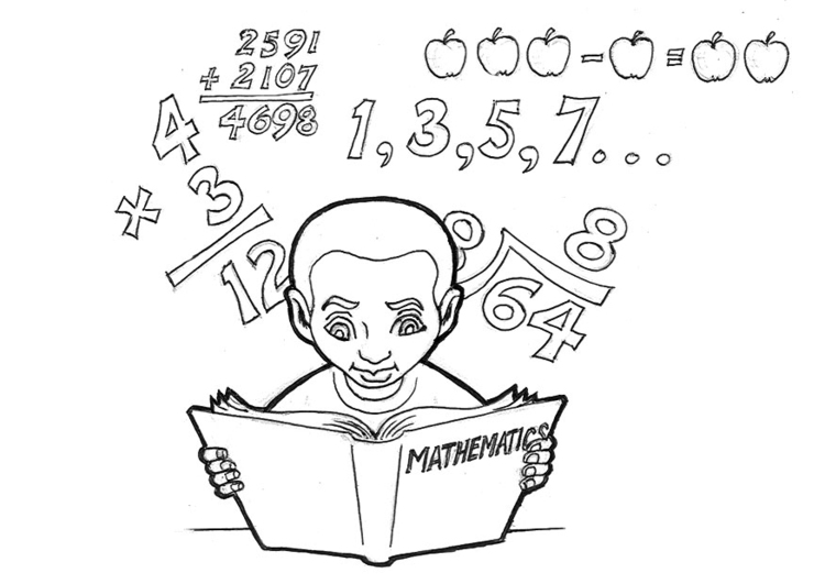 Coloriage étudier les mathématiques - Coloriages Gratuits à Imprimer