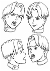 Coloriages expressions - émotions