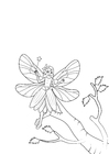 coloriage fée à l'arbre