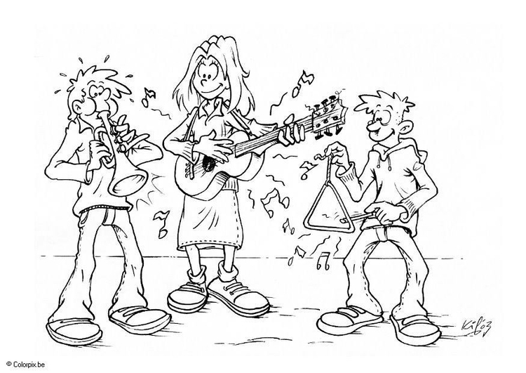 Coloriage faire de la musique