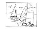 Coloriage faire de la voile