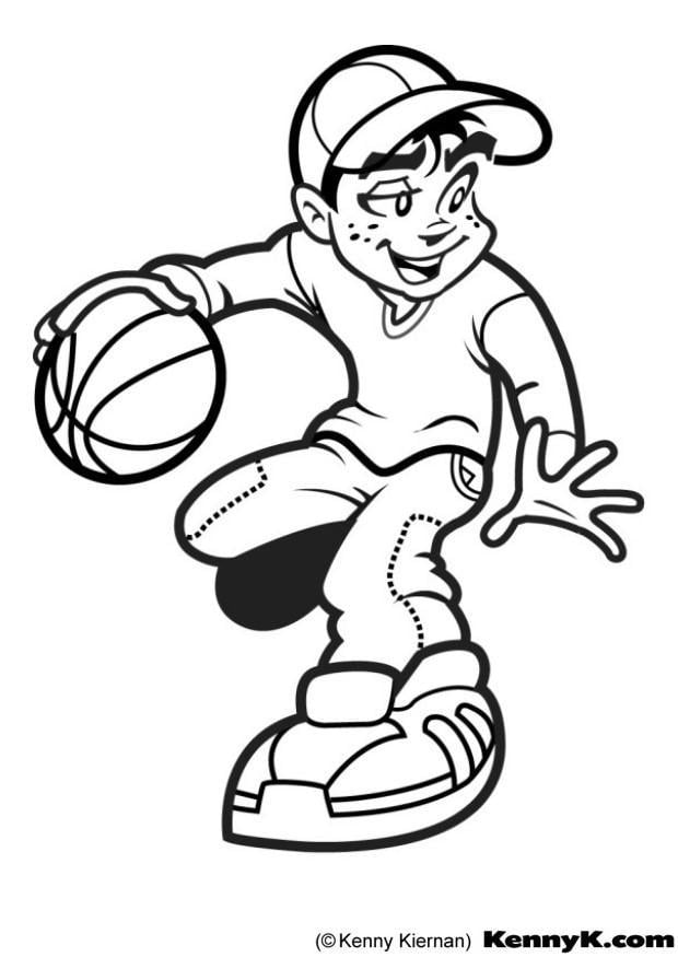 coloriage faire du basketball i9034