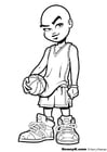 Coloriage faire du basketball