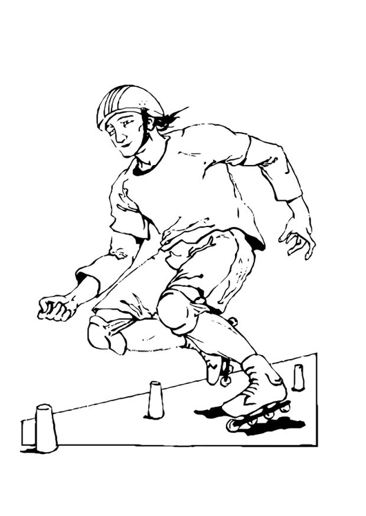 Coloriage faire du patin Ã  roulettes