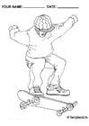 Coloriage faire du skateboard