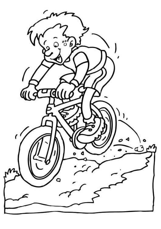 Coloriage faire du vÃ©lo sur un VTT