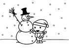 Coloriage faire un bonhomme de neige