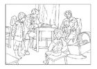 coloriage famille au 18ième siècle