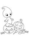 Coloriage FantÃ´me d&#39;Halloween