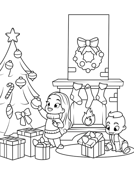 Coloriage fÃªter NoÃ«l