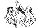 Coloriage femmes qui dansent