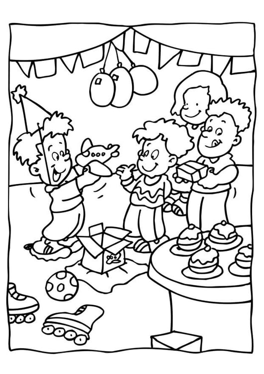 Coloriage fÃªte d'anniversaire