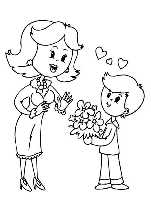 Coloriage fÃªte des mÃ¨res