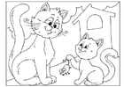 Coloriage fÃªte des pÃ¨res - chats