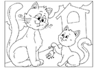 Coloriages fête des pères - chats