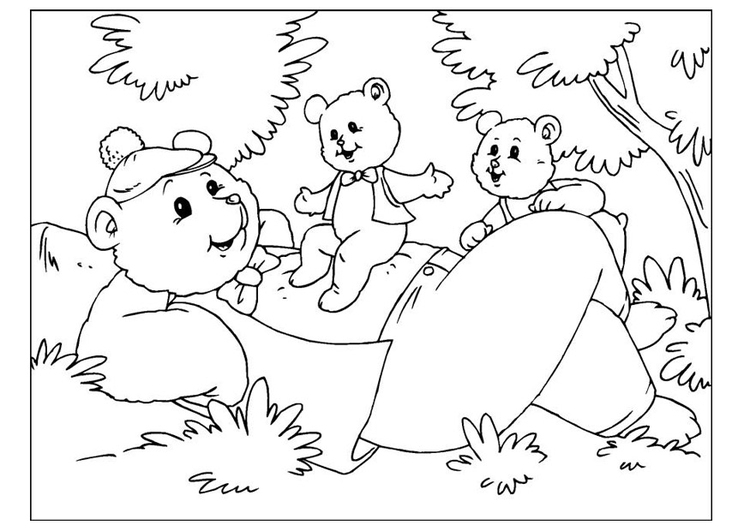 Coloriage fÃªte des pÃ¨res - ours