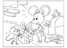 Coloriages fête des pères - souris